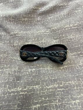 Chanel Quilted Black Sunglasses with CC Logo